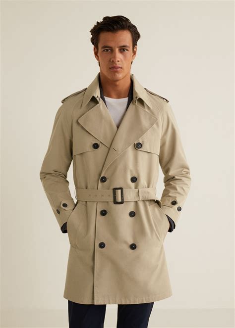 men's traditional trench coat.